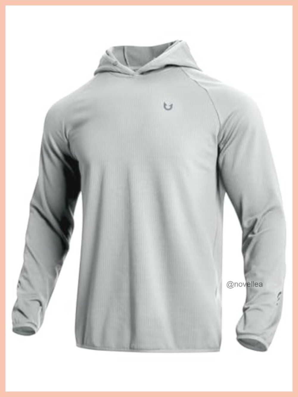 Men's Waffle-Knit Thermal Fleece Hoodie Pullover Thumb Holes Reflective Running
